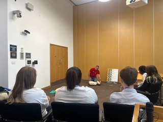 Hands-on CPR (Cardiopulmonary Resuscitation) session presented by Suffolk Air Ambulance